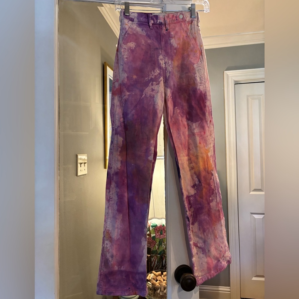 Purple and Orange Tie-Dye Jeans 97% Cotton 3% Spandex